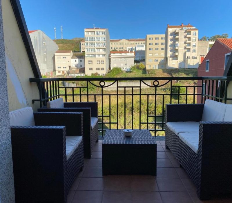 Acogedora terraza en el apartamento Ático Oceánico en Malpica