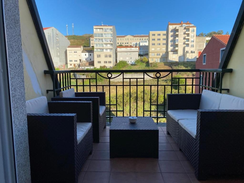 Acogedora terraza en el apartamento Ático Oceánico en Malpica